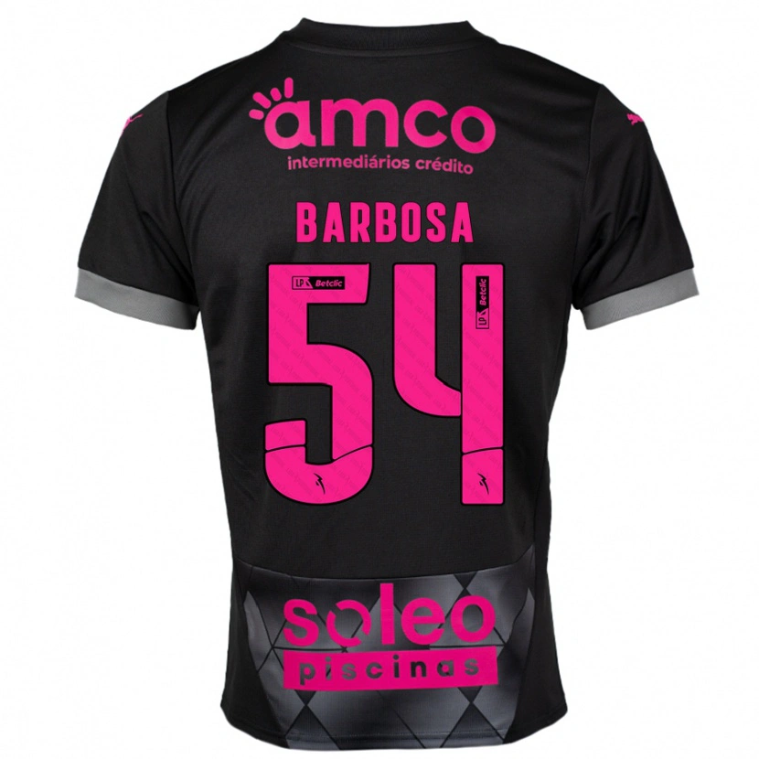 Danxen Kinderen Guilherme Barbosa #54 Zwart Roze Uitshirt Uittenue 2024/25 T-Shirt