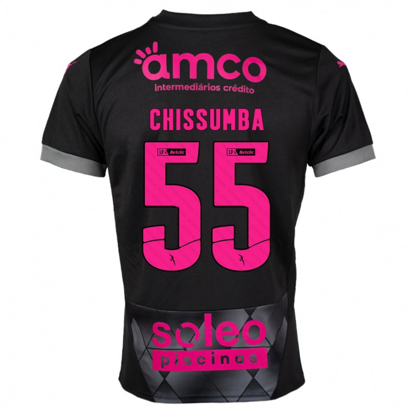 Danxen Kinderen Chissumba #55 Zwart Roze Uitshirt Uittenue 2024/25 T-Shirt