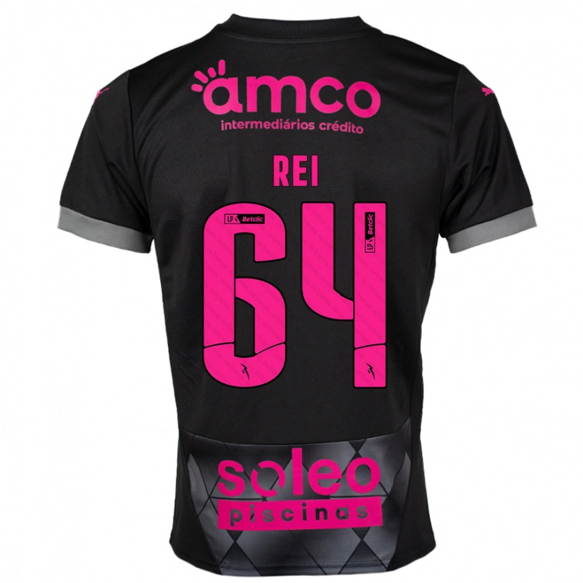 Danxen Kinderen Ricardo Rei #64 Zwart Roze Uitshirt Uittenue 2024/25 T-Shirt