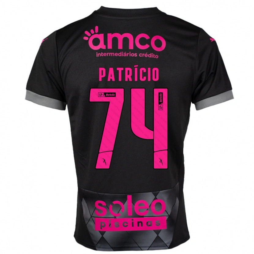 Danxen Kinderen Nuno Patrício #74 Zwart Roze Uitshirt Uittenue 2024/25 T-Shirt