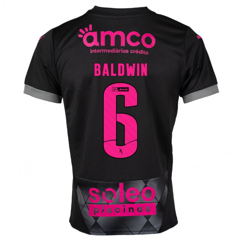 Danxen Kinderen Carlyn Baldwin #6 Zwart Roze Uitshirt Uittenue 2024/25 T-Shirt