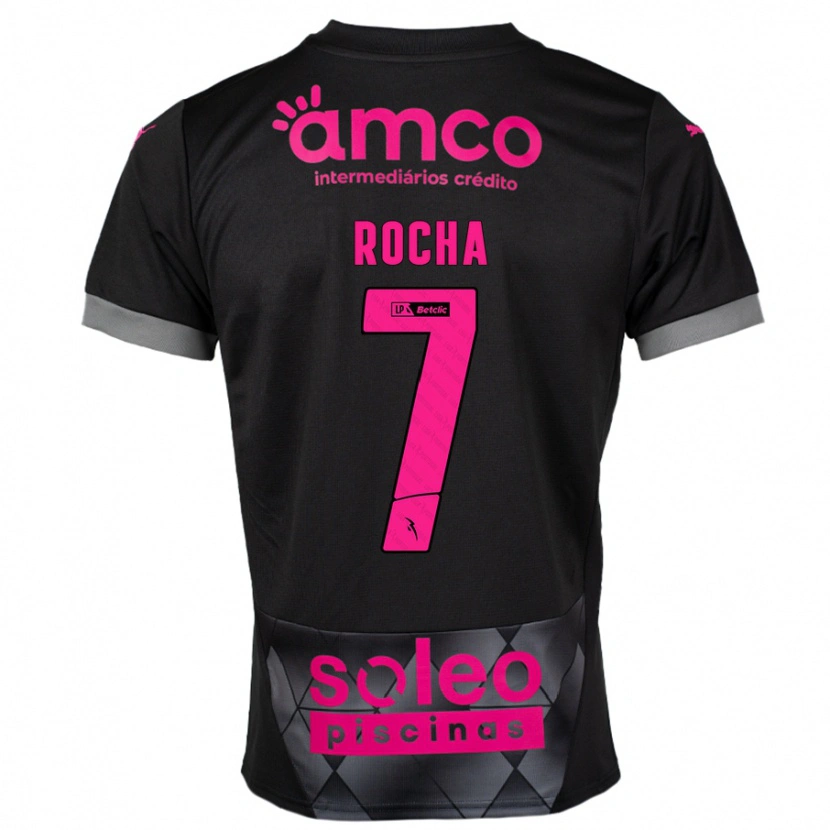 Danxen Kinderen Carolina Rocha #7 Zwart Roze Uitshirt Uittenue 2024/25 T-Shirt