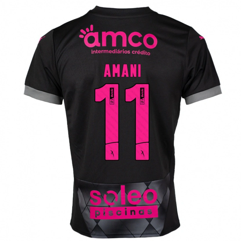 Danxen Kinderen Jolina Amani #11 Zwart Roze Uitshirt Uittenue 2024/25 T-Shirt