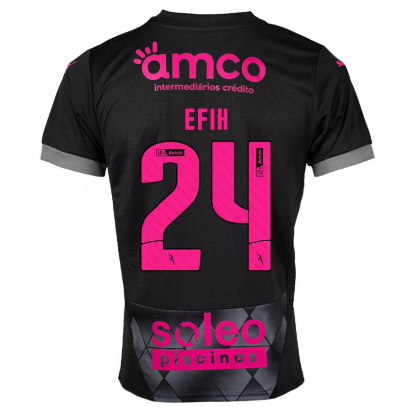 Danxen Kinderen Peace Efih #24 Zwart Roze Uitshirt Uittenue 2024/25 T-Shirt