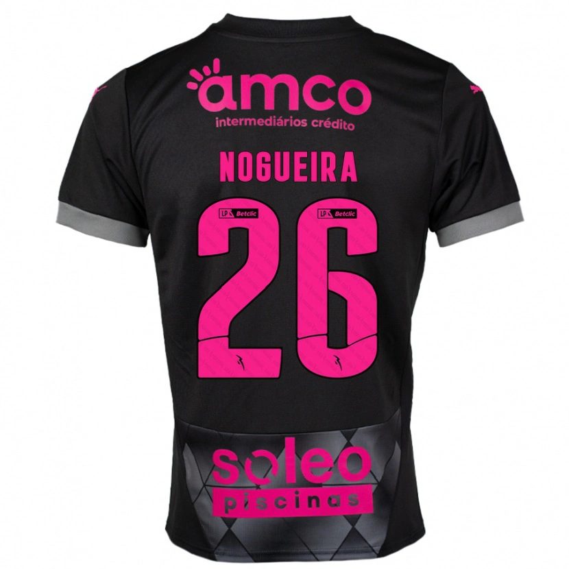 Danxen Kinderen Ana Nogueira #26 Zwart Roze Uitshirt Uittenue 2024/25 T-Shirt