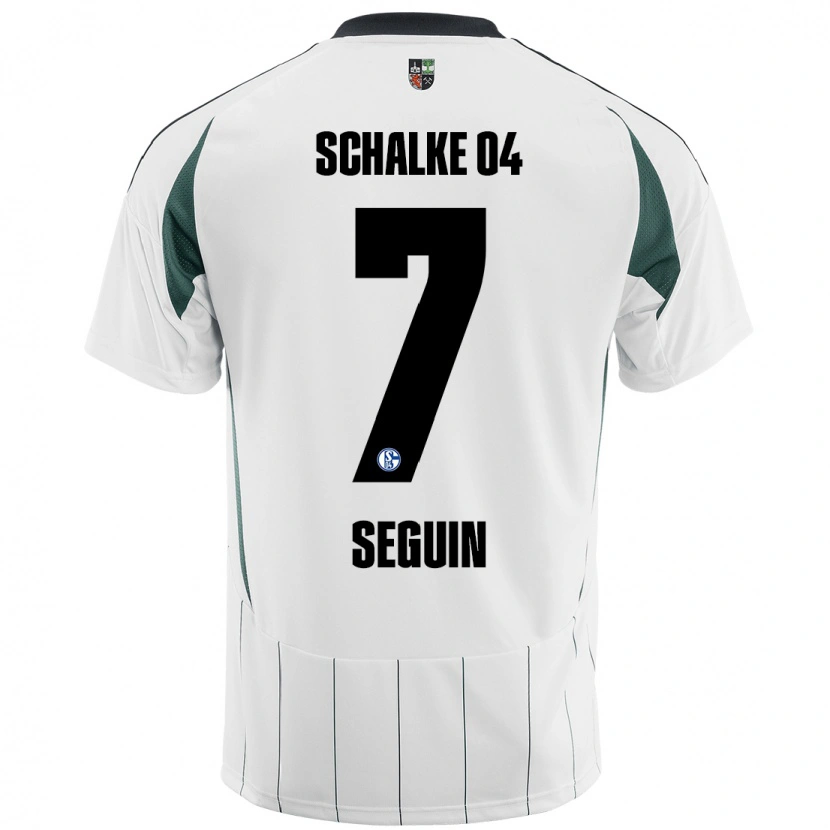 Danxen Kinderen Paul Seguin #7 Wit Groen Uitshirt Uittenue 2024/25 T-Shirt