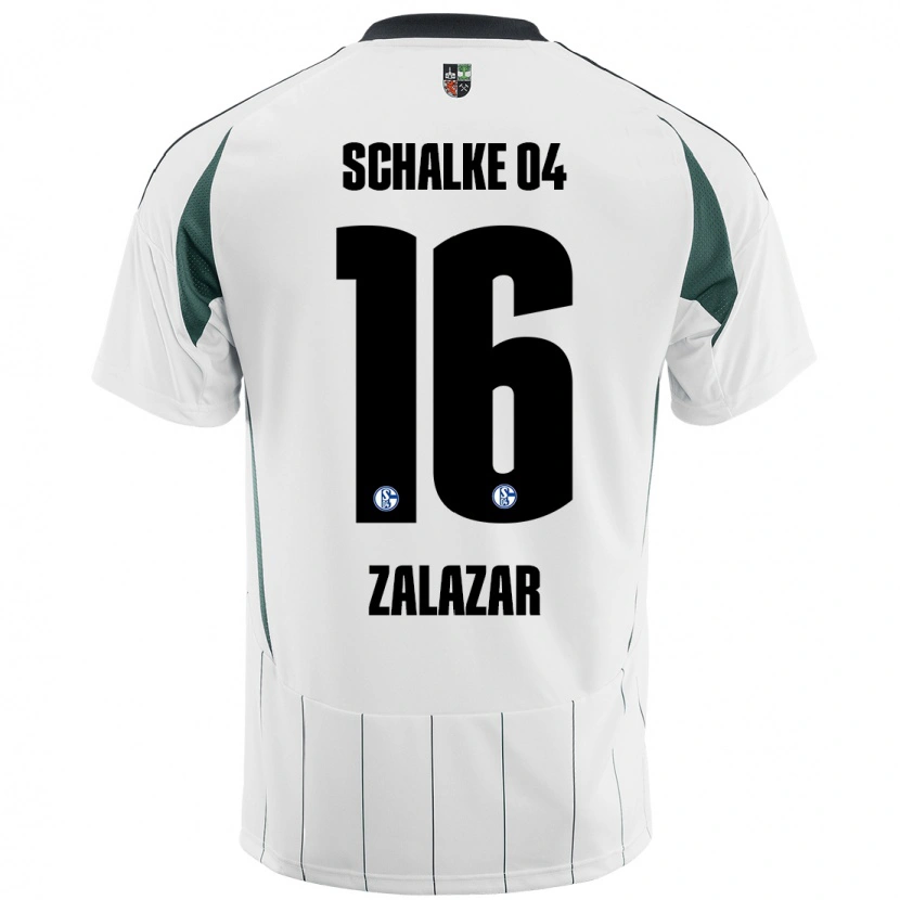 Danxen Kinderen Mauro Zalazar #16 Wit Groen Uitshirt Uittenue 2024/25 T-Shirt