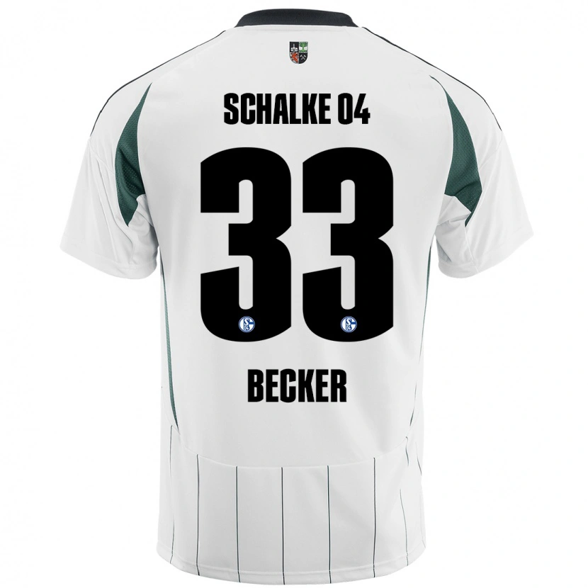 Danxen Kinderen Vitalie Becker #33 Wit Groen Uitshirt Uittenue 2024/25 T-Shirt