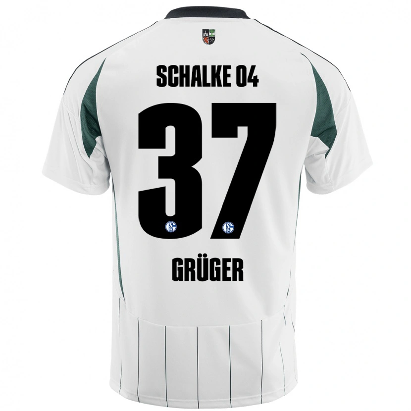 Danxen Kinderen Max Grüger #37 Wit Groen Uitshirt Uittenue 2024/25 T-Shirt