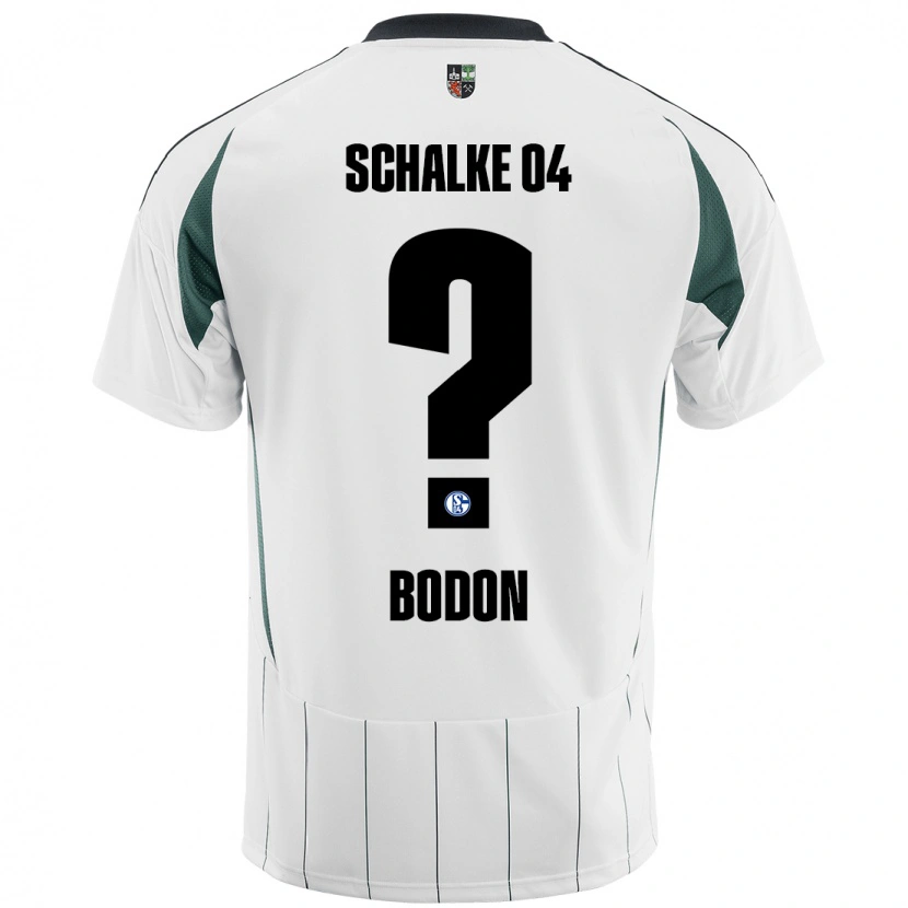 Danxen Kinderen Nick Bodon #0 Wit Groen Uitshirt Uittenue 2024/25 T-Shirt