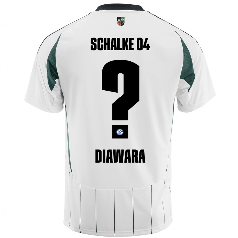 Danxen Kinderen Mamady Diawara #0 Wit Groen Uitshirt Uittenue 2024/25 T-Shirt