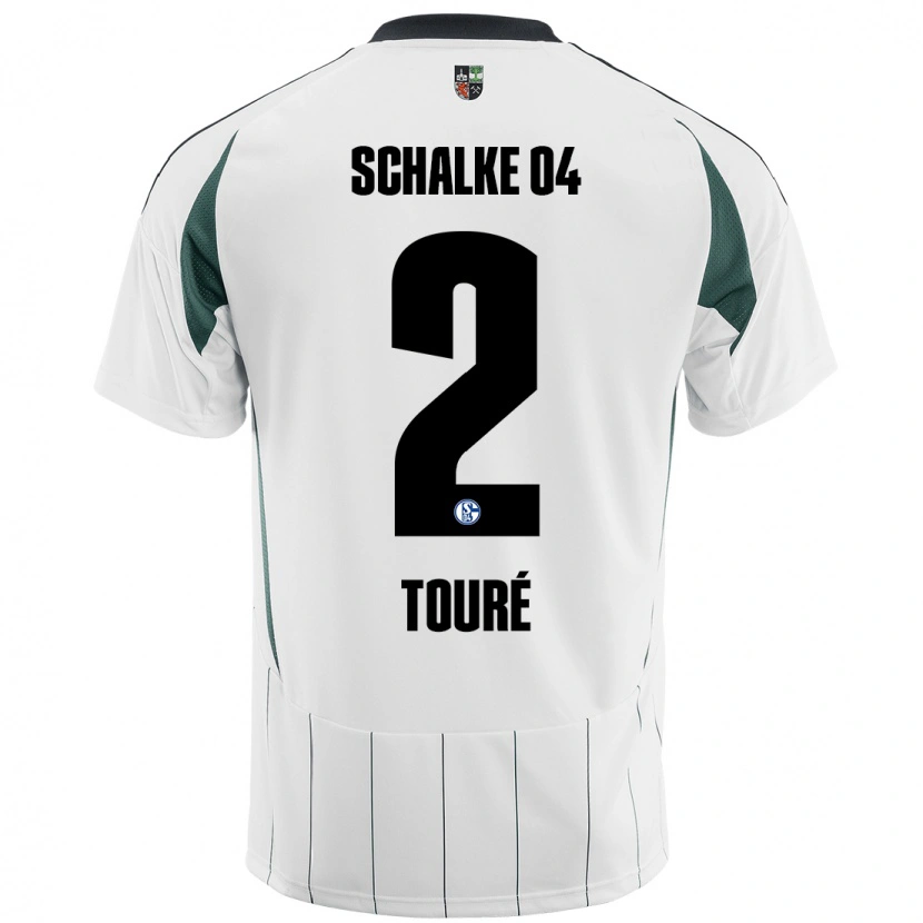 Danxen Kinderen Tidiane Touré #2 Wit Groen Uitshirt Uittenue 2024/25 T-Shirt