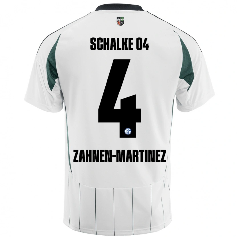 Danxen Kinderen Pablo Zahnen-Martinez #4 Wit Groen Uitshirt Uittenue 2024/25 T-Shirt