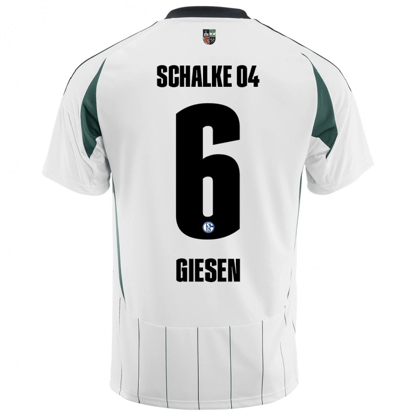 Danxen Kinderen Tim Giesen #6 Wit Groen Uitshirt Uittenue 2024/25 T-Shirt