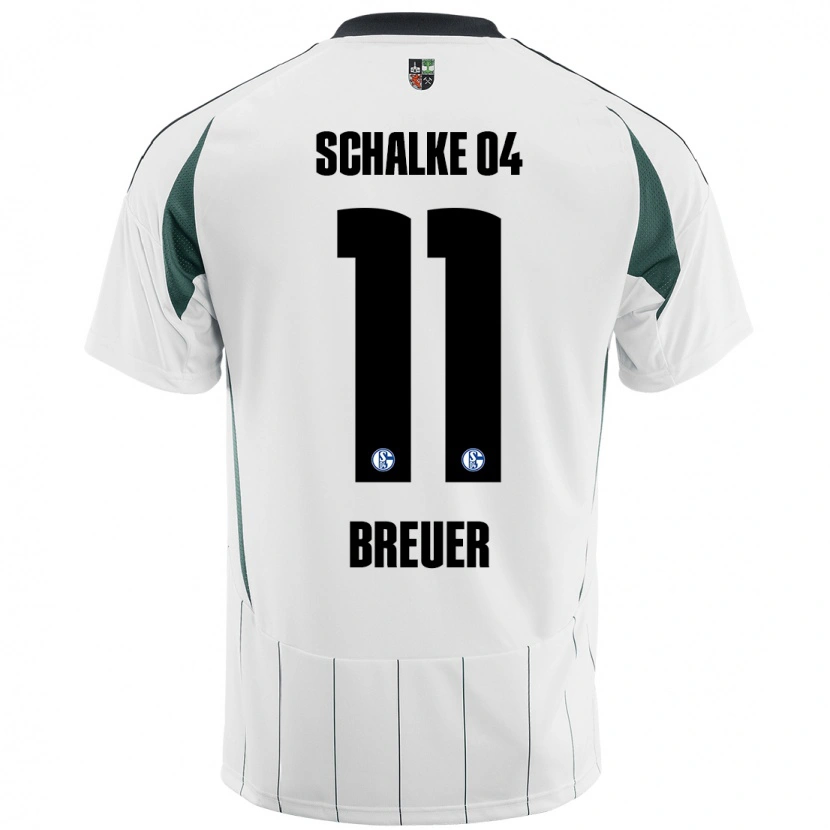 Danxen Kinderen Simon Breuer #11 Wit Groen Uitshirt Uittenue 2024/25 T-Shirt