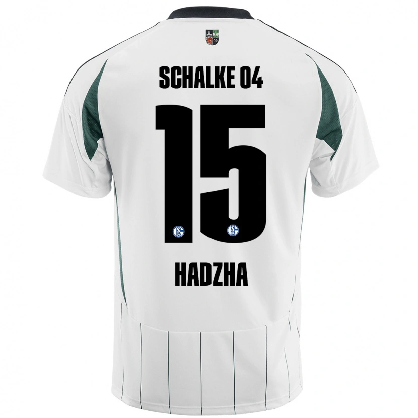 Danxen Kinderen Nedzhib Hadzha #15 Wit Groen Uitshirt Uittenue 2024/25 T-Shirt