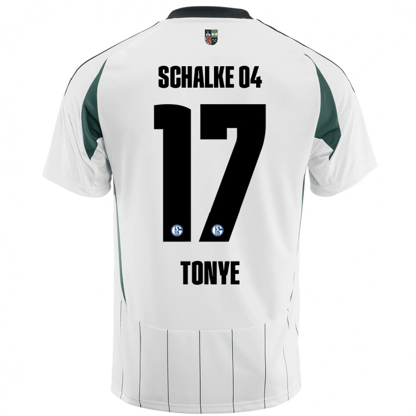 Danxen Kinderen Yannick Tonye #17 Wit Groen Uitshirt Uittenue 2024/25 T-Shirt