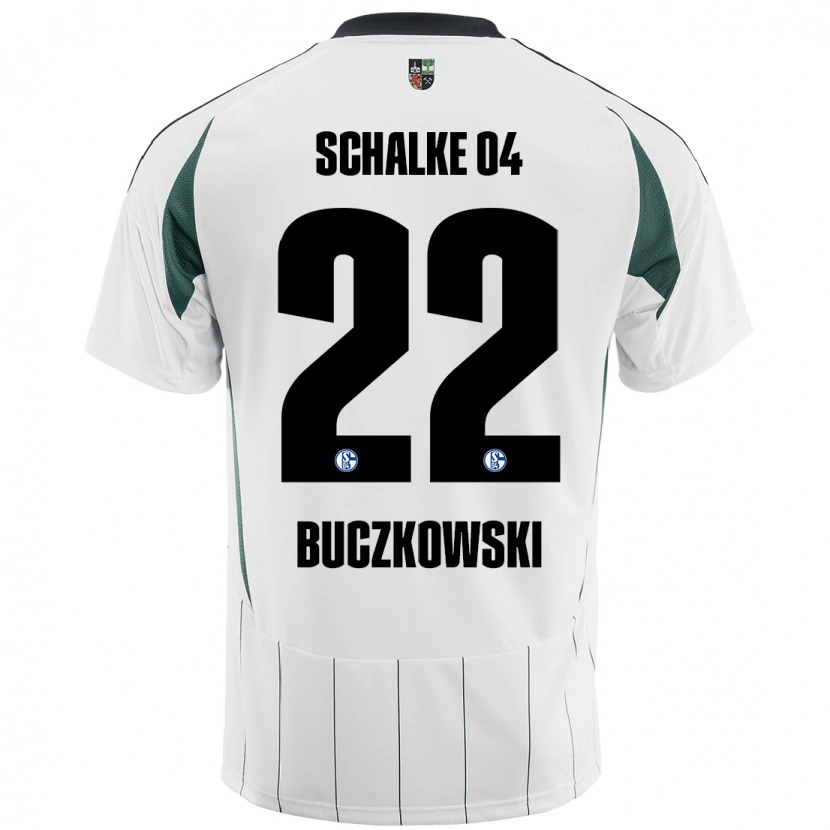 Danxen Kinderen Philip Buczkowski #22 Wit Groen Uitshirt Uittenue 2024/25 T-Shirt