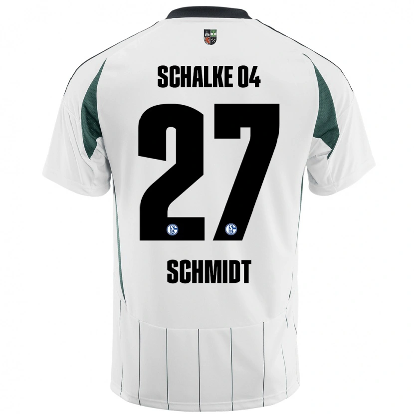 Danxen Kinderen Tim Schmidt #27 Wit Groen Uitshirt Uittenue 2024/25 T-Shirt