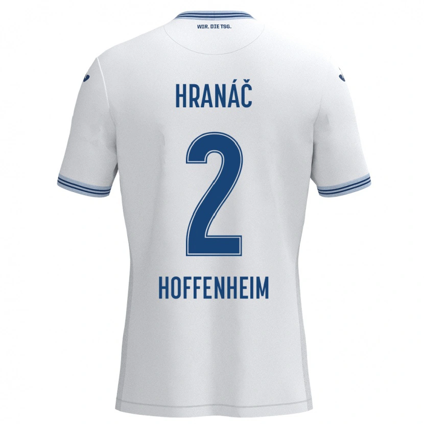 Danxen Kinderen Robin Hranac #2 Wit Blauw Uitshirt Uittenue 2024/25 T-Shirt