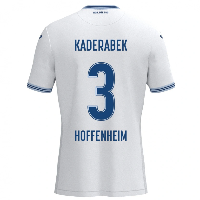 Danxen Kinderen Pavel Kaderabek #3 Wit Blauw Uitshirt Uittenue 2024/25 T-Shirt