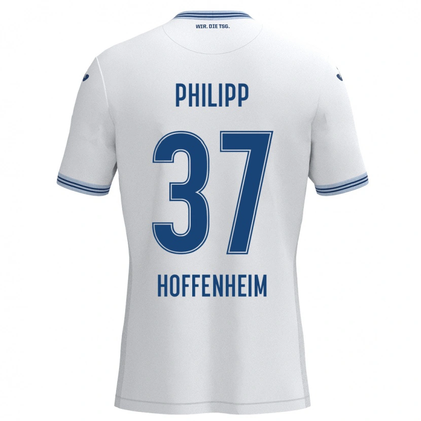 Danxen Kinderen Luca Philipp #37 Wit Blauw Uitshirt Uittenue 2024/25 T-Shirt