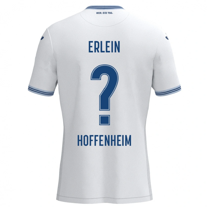 Danxen Kinderen Luca Erlein #0 Wit Blauw Uitshirt Uittenue 2024/25 T-Shirt