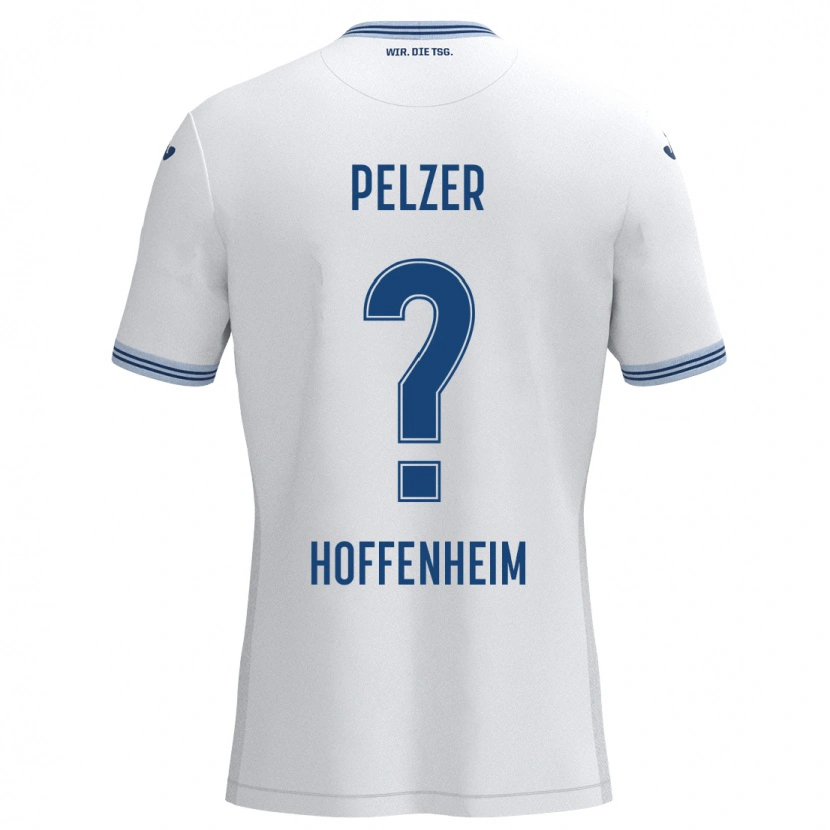 Danxen Kinderen Gianluca Pelzer #0 Wit Blauw Uitshirt Uittenue 2024/25 T-Shirt