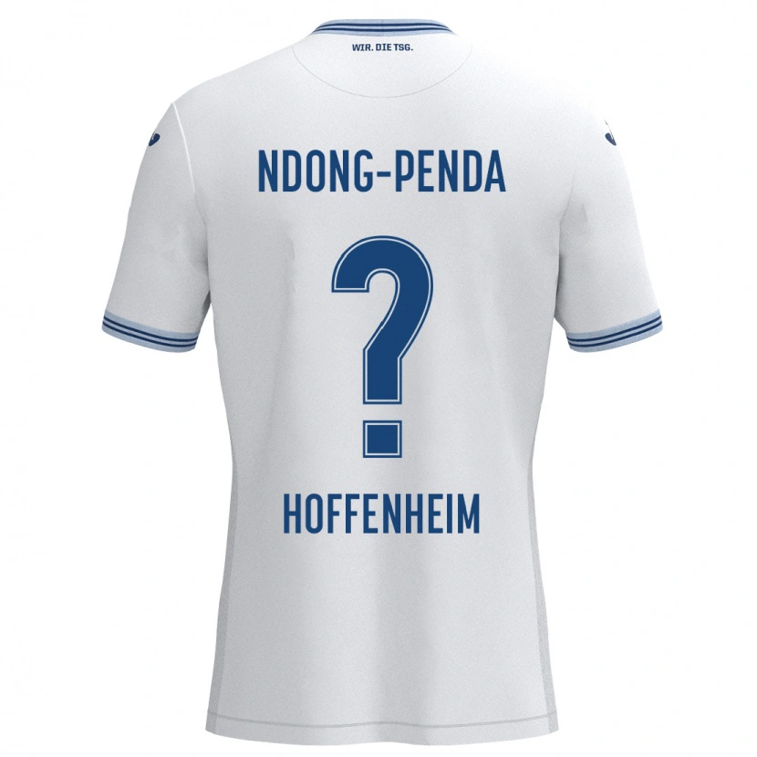 Danxen Kinderen Maxime Ndong-Penda #0 Wit Blauw Uitshirt Uittenue 2024/25 T-Shirt