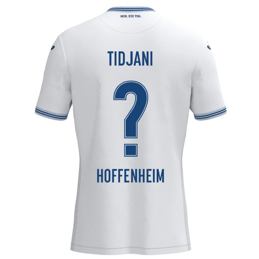 Danxen Kinderen Nouh Tidjani #0 Wit Blauw Uitshirt Uittenue 2024/25 T-Shirt