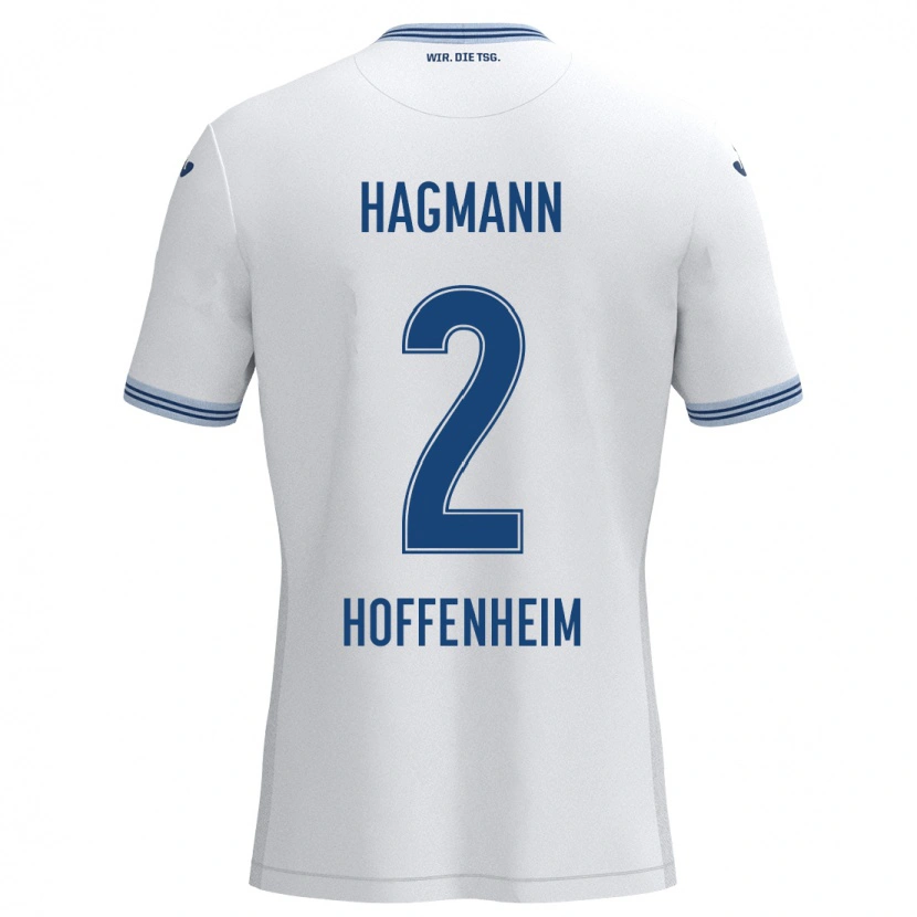 Danxen Kinderen Felix Hagmann #2 Wit Blauw Uitshirt Uittenue 2024/25 T-Shirt