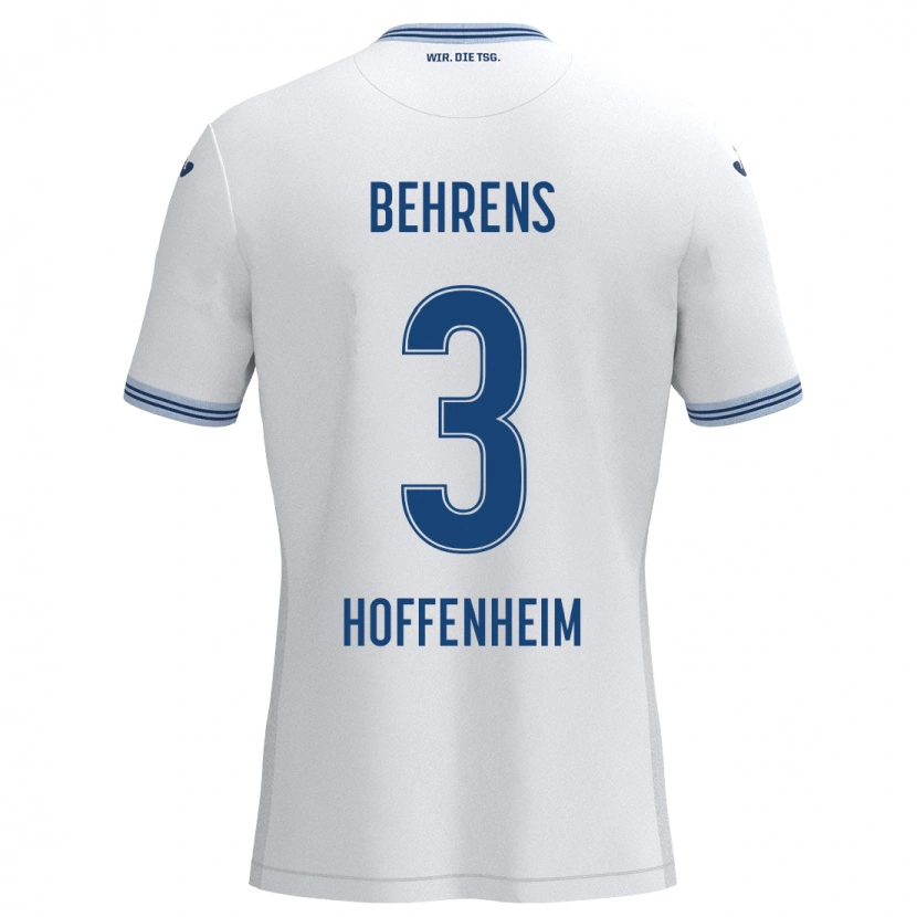 Danxen Kinderen Hennes Behrens #3 Wit Blauw Uitshirt Uittenue 2024/25 T-Shirt