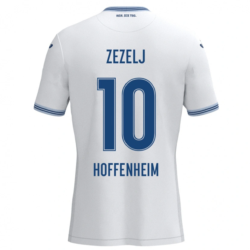 Danxen Kinderen Neno Zezelj #10 Wit Blauw Uitshirt Uittenue 2024/25 T-Shirt