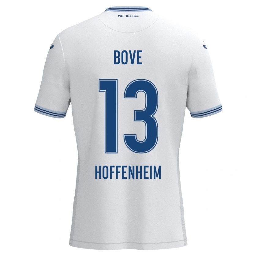 Danxen Kinderen Nevio Bove #13 Wit Blauw Uitshirt Uittenue 2024/25 T-Shirt