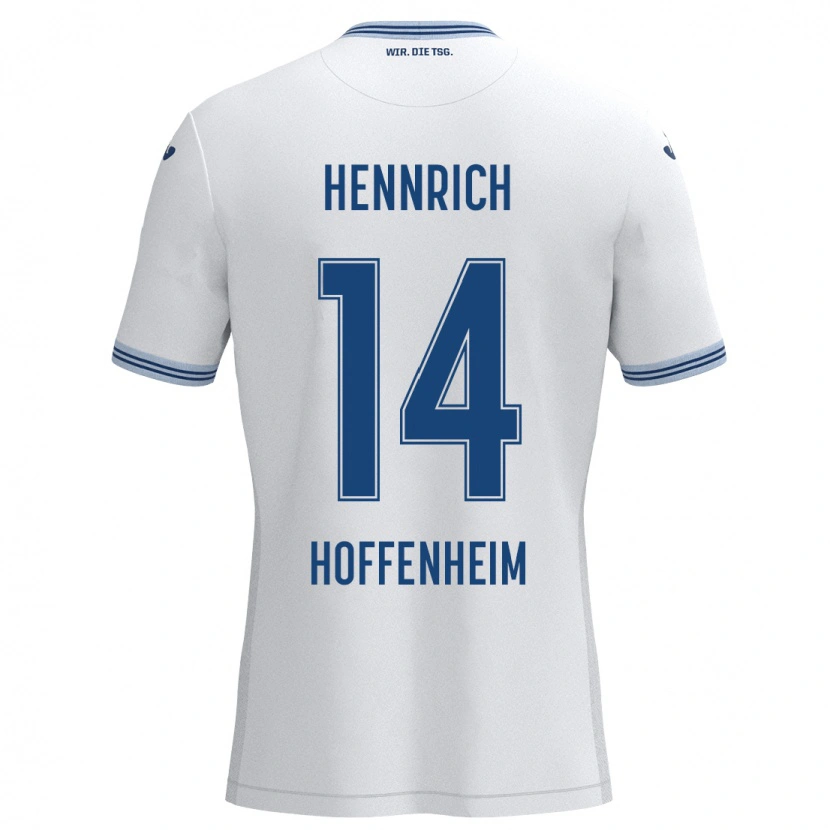 Danxen Kinderen Paul Hennrich #14 Wit Blauw Uitshirt Uittenue 2024/25 T-Shirt