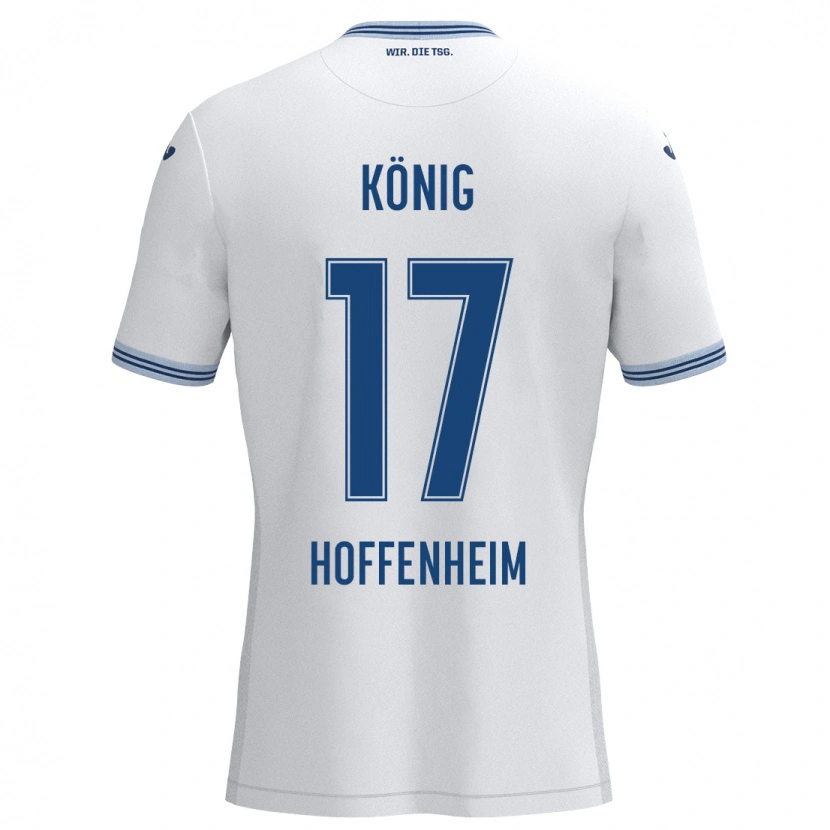 Danxen Kinderen Noah König #17 Wit Blauw Uitshirt Uittenue 2024/25 T-Shirt