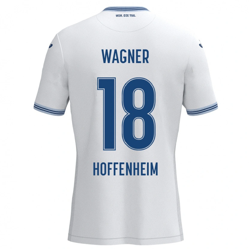 Danxen Kinderen Ricardo Wagner #18 Wit Blauw Uitshirt Uittenue 2024/25 T-Shirt