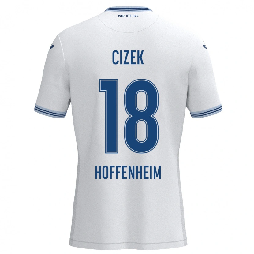 Danxen Kinderen Krystof Cizek #18 Wit Blauw Uitshirt Uittenue 2024/25 T-Shirt