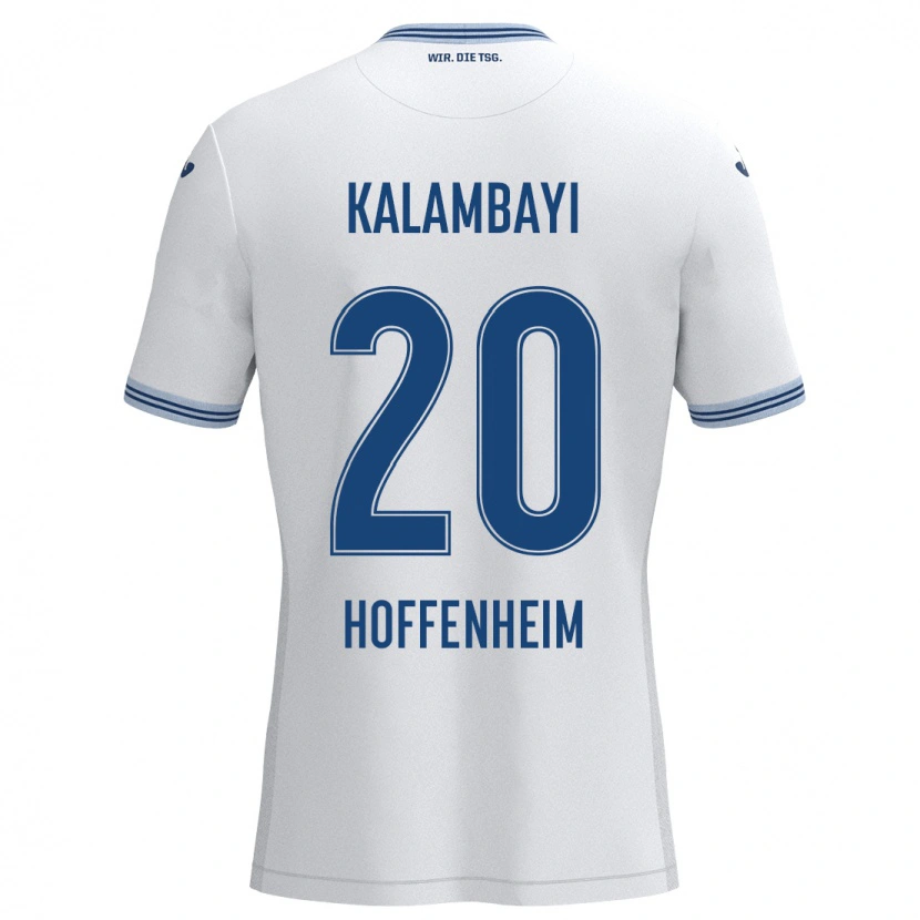 Danxen Kinderen Simon Kalambayi #20 Wit Blauw Uitshirt Uittenue 2024/25 T-Shirt