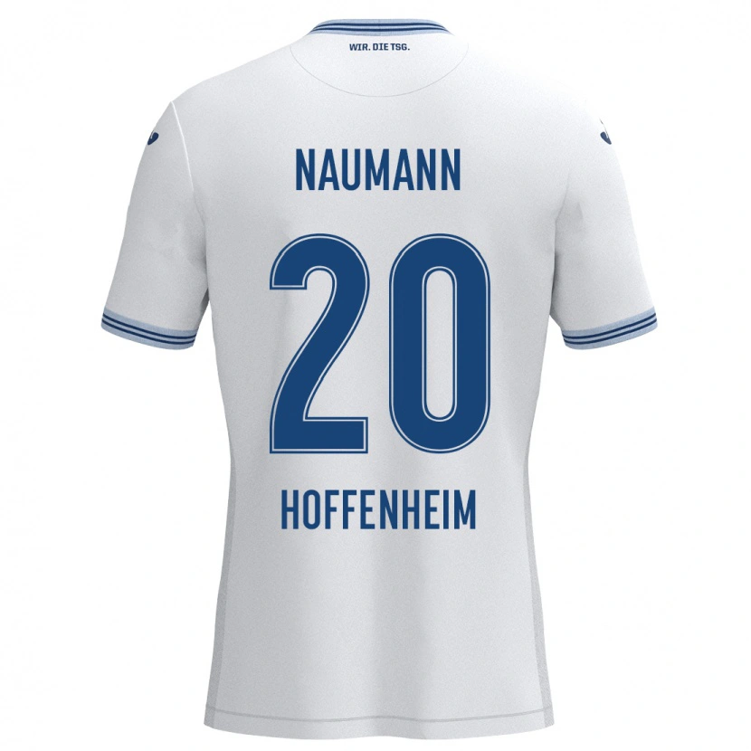 Danxen Kinderen Maxim Naumann #20 Wit Blauw Uitshirt Uittenue 2024/25 T-Shirt