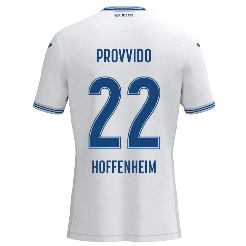 Danxen Kinderen Luca Provvido #22 Wit Blauw Uitshirt Uittenue 2024/25 T-Shirt