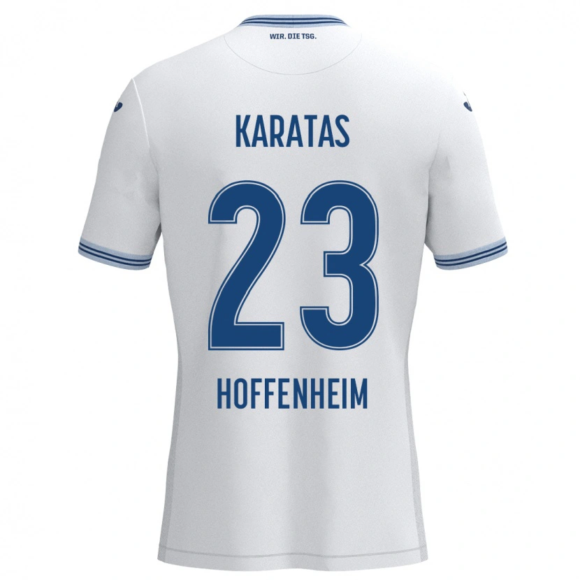 Danxen Kinderen Can Karatas #23 Wit Blauw Uitshirt Uittenue 2024/25 T-Shirt