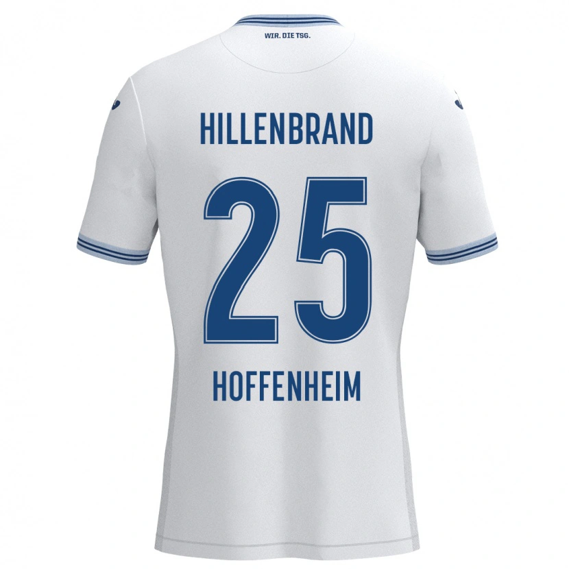 Danxen Kinderen Jack Hillenbrand #25 Wit Blauw Uitshirt Uittenue 2024/25 T-Shirt