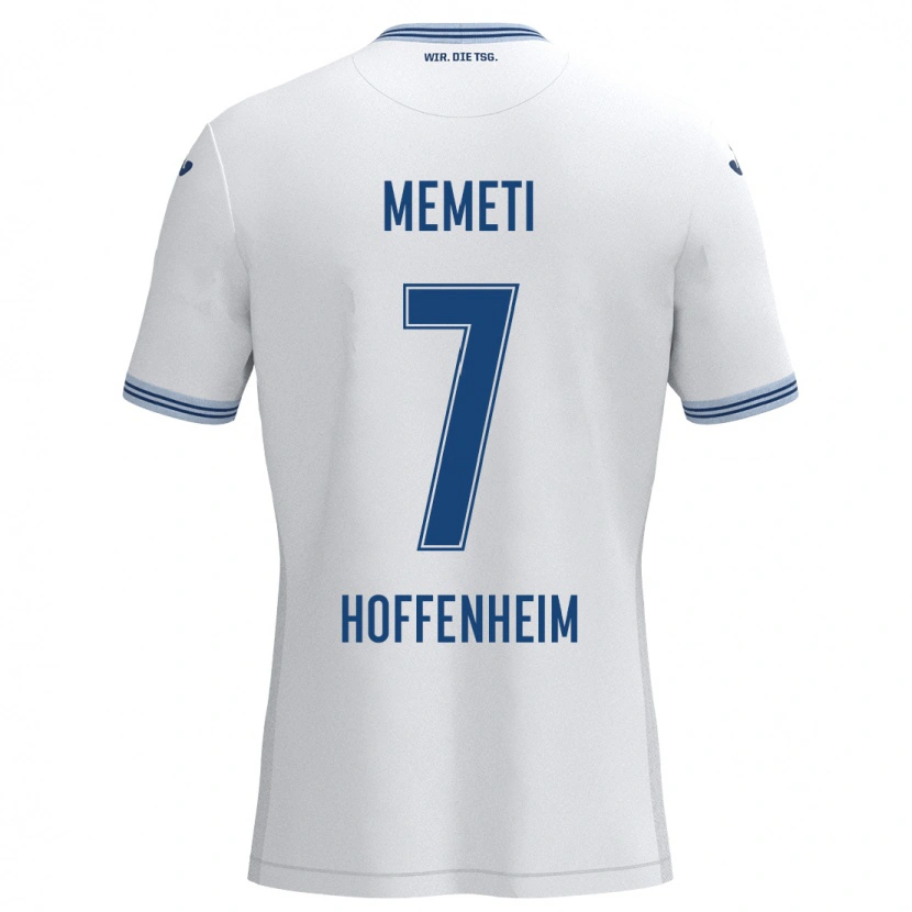 Danxen Kinderen Erëleta Memeti #7 Wit Blauw Uitshirt Uittenue 2024/25 T-Shirt