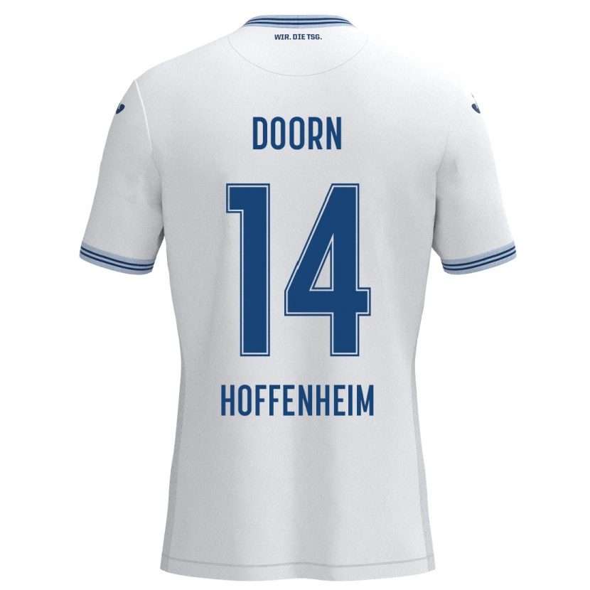 Danxen Kinderen Lisa Doorn #14 Wit Blauw Uitshirt Uittenue 2024/25 T-Shirt