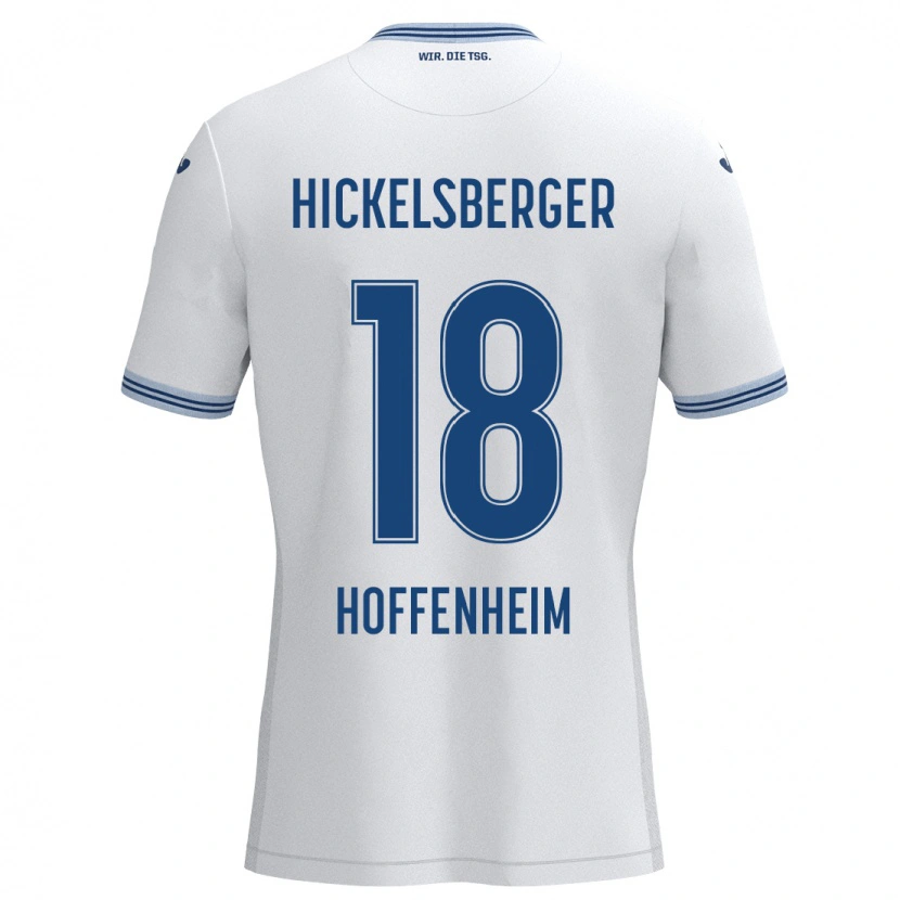 Danxen Kinderen Julia Hickelsberger #18 Wit Blauw Uitshirt Uittenue 2024/25 T-Shirt