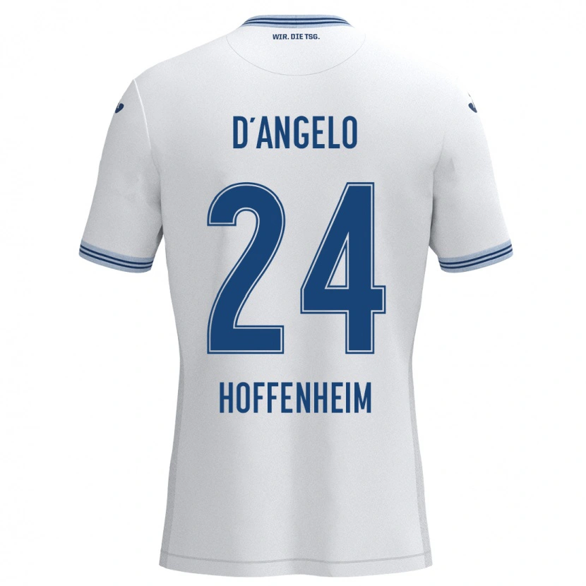 Danxen Kinderen Chiara D'angelo #24 Wit Blauw Uitshirt Uittenue 2024/25 T-Shirt