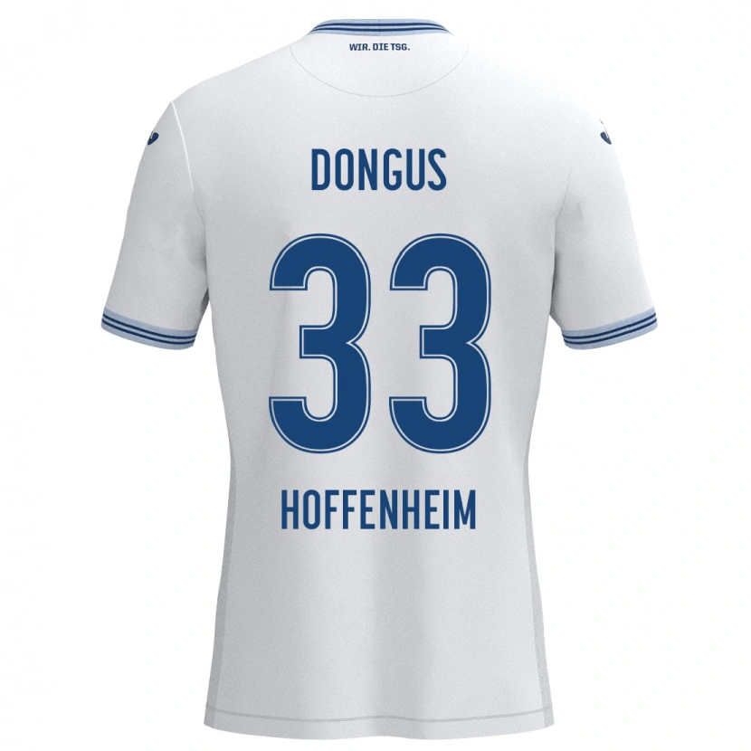 Danxen Kinderen Fabienne Dongus #33 Wit Blauw Uitshirt Uittenue 2024/25 T-Shirt