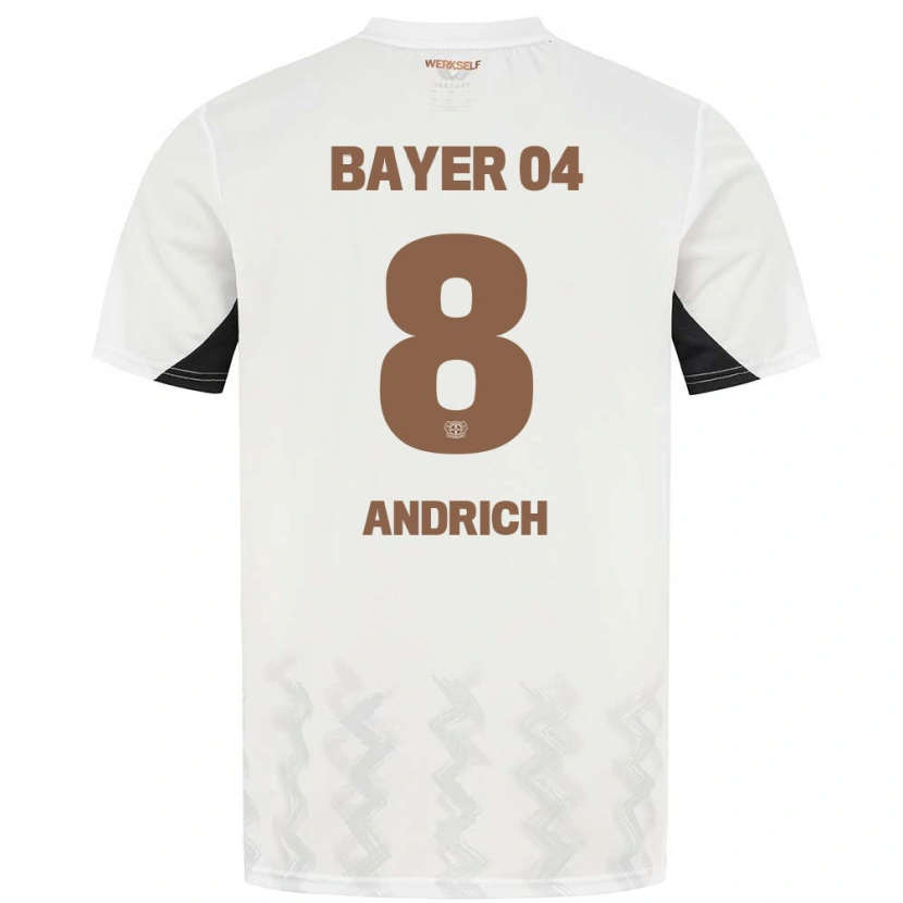 Danxen Kinderen Robert Andrich #8 Wit Zwart Uitshirt Uittenue 2024/25 T-Shirt