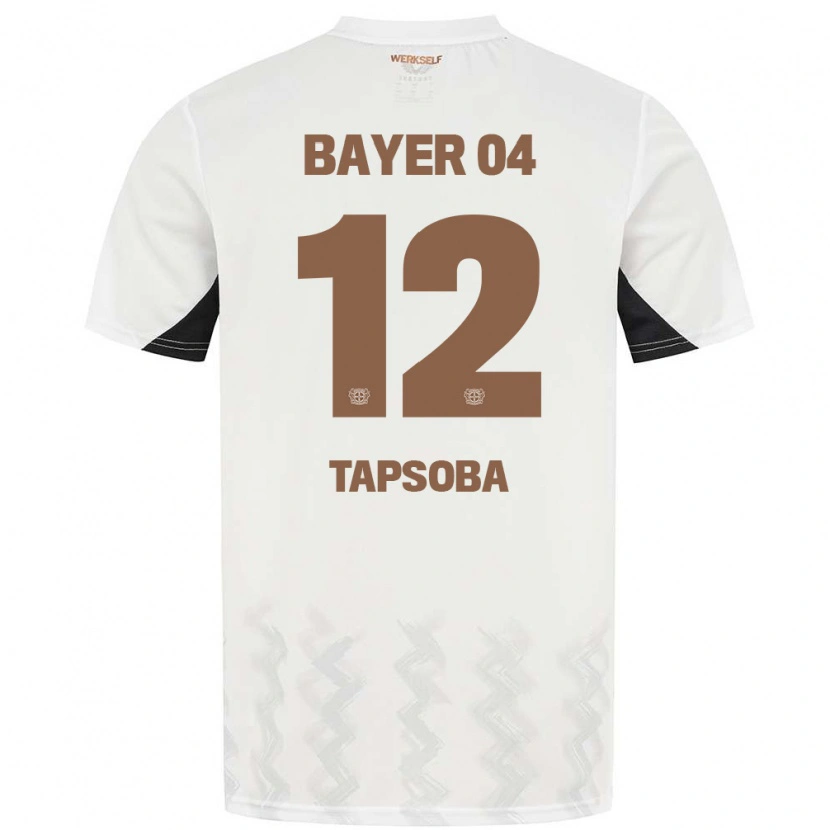 Danxen Kinderen Edmond Tapsoba #12 Wit Zwart Uitshirt Uittenue 2024/25 T-Shirt